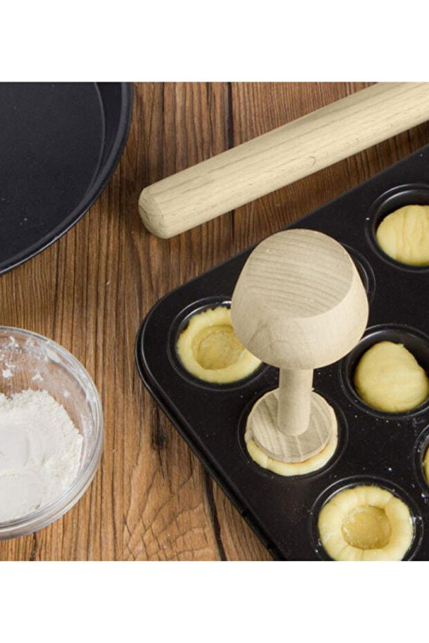 Double-Sided Wooden Pastry Maker, - 2