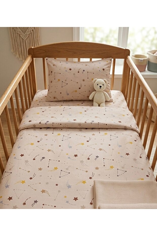 Yuvam bebek nevresim takımı (60x120 lastikli çarşaf,95x145 nevresim,35x45 yastık kılıfı)