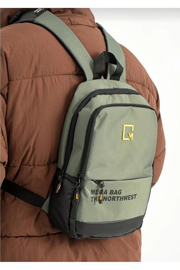 Unisex Gray Linen Fabric Waterproof Bag, Backpack, Body Bag,