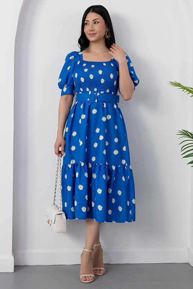 Φόρεμα Daisy Printed Elastic Square Collar 2023-2269 - 6