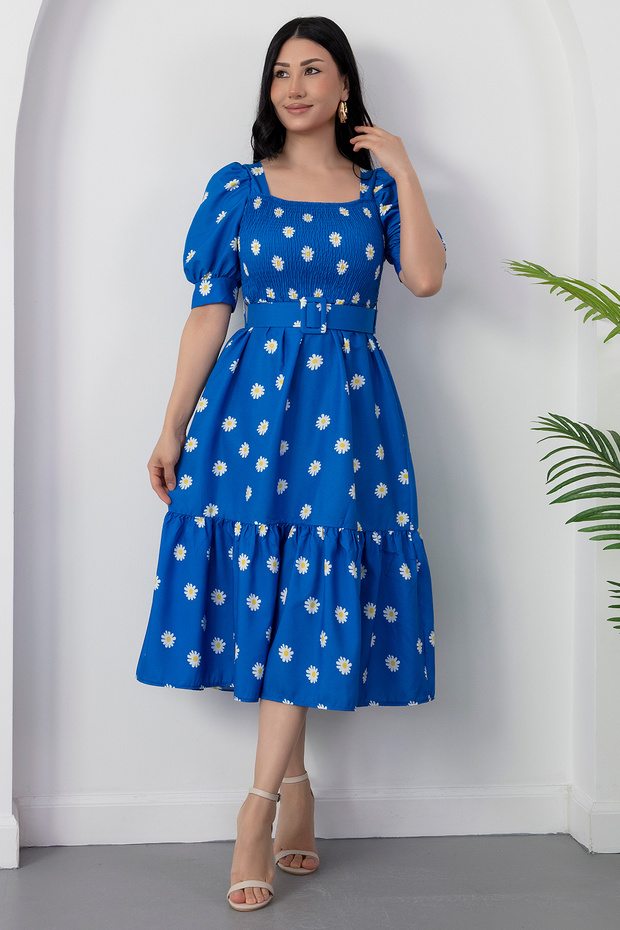 Φόρεμα Daisy Printed Elastic Square Collar 2023-2269 - 4