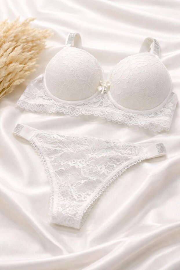 White Rubber Stone-Set Empty Supportless Sundyen Set - 2