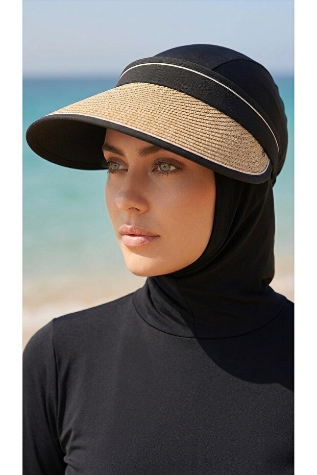 Adjustable Elastic Visor Straw Hat Sunscreen Visor - 6