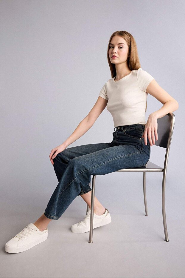 90's Wide Leg High Waist Pipe Leg Jeans H4166Ax26Sm