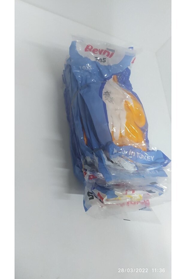 Elora Nitril Pmk Örme Beyaz/sarı 12li Paket - 2