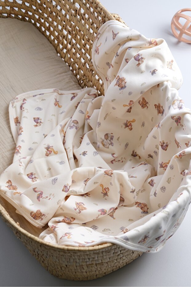Soft Series Interlock Blanket 100% Cotton Oeko-Tex Certified 100 X 85 cm (Cute Animals)