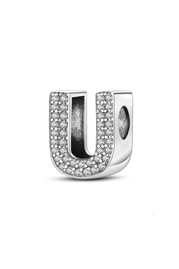 Stoned Letter U Charm