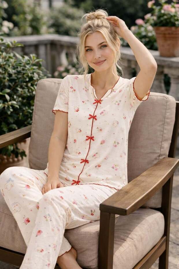 Women's 01669 Short Sleeve Camisole Pajama Set