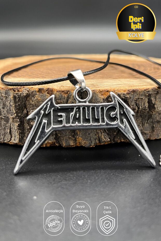 Metallica 50-70cm Silver Color Leather Drawstring Stainless Steel Unisex Necklace