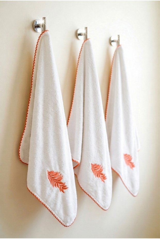 Set of 3 Kitchen and Hand/Face Towels 30X50 cm 100% Cotton
