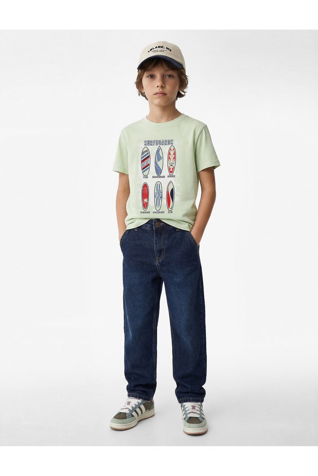 Cotton Crew Neck Short Sleeve Printed T-Shirt