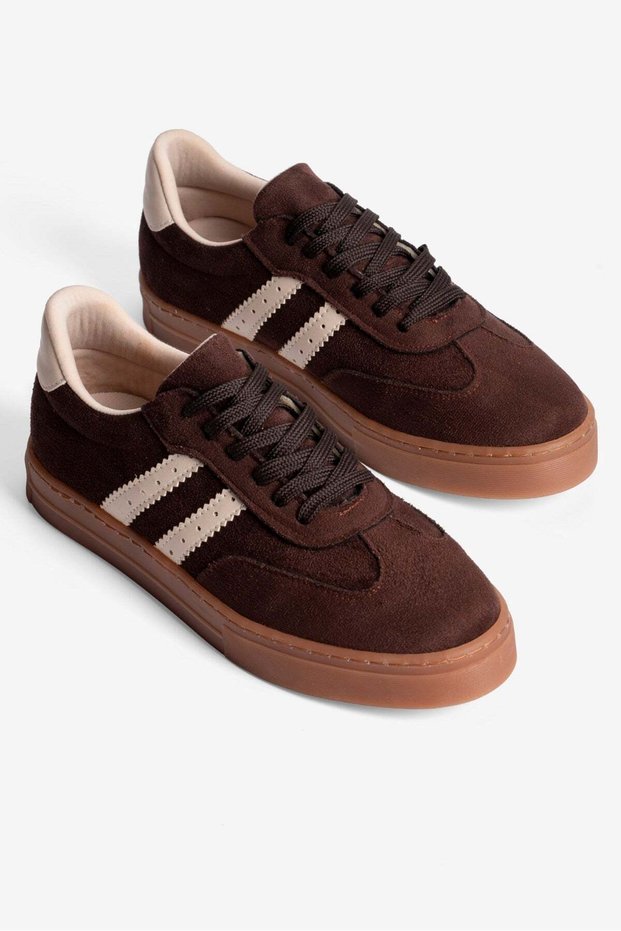 Women's Suede Sneaker Lace-Up Sports Shoes Leron Brown