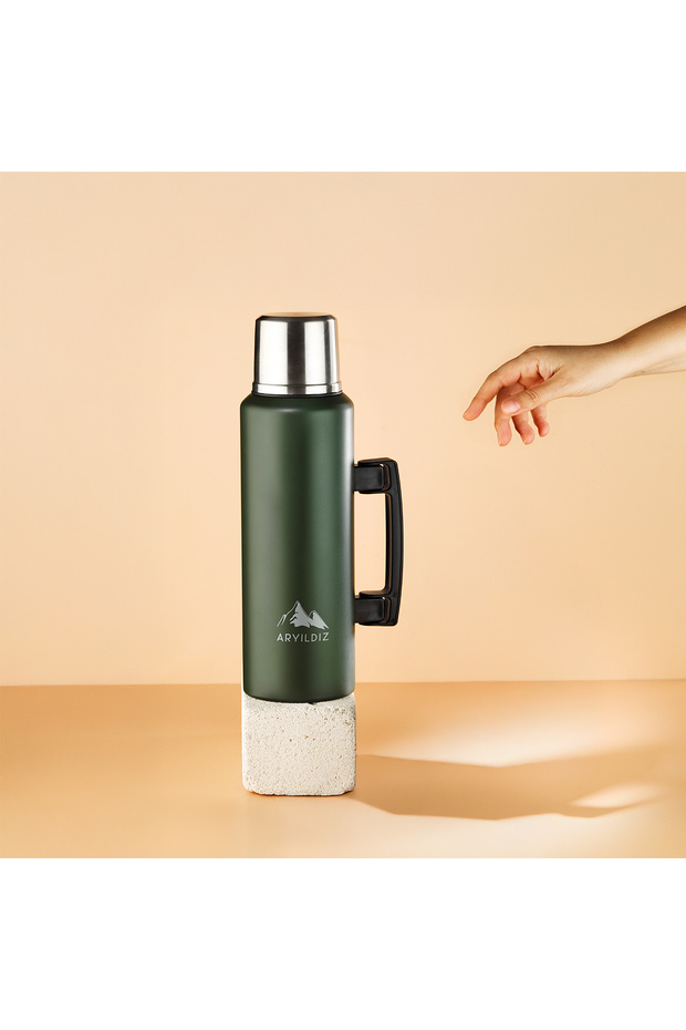 Nature Camp Portable Thermos Green 1 Liter