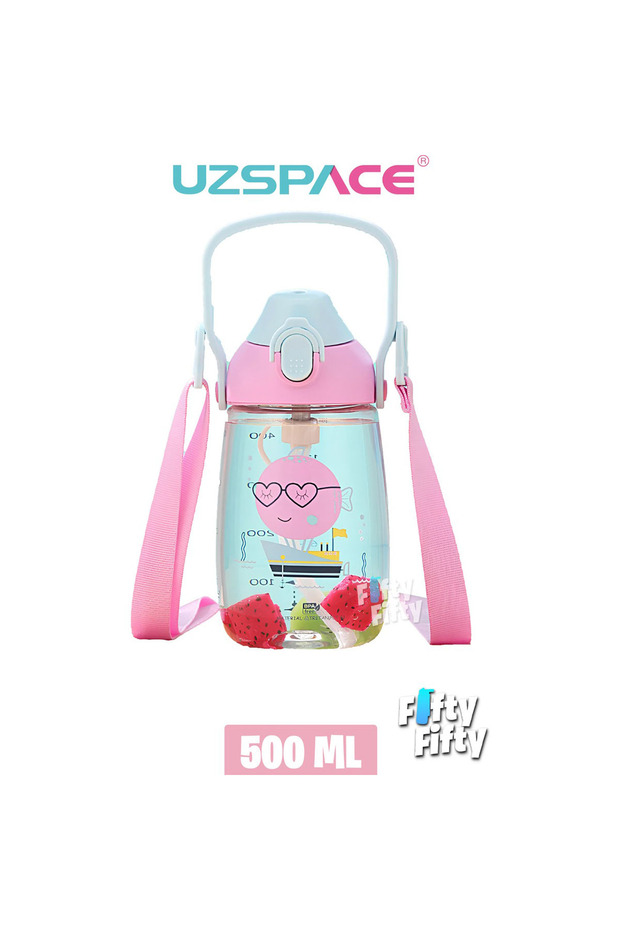 Tritan Children's Water Bottle with Straw Pink 500 ml