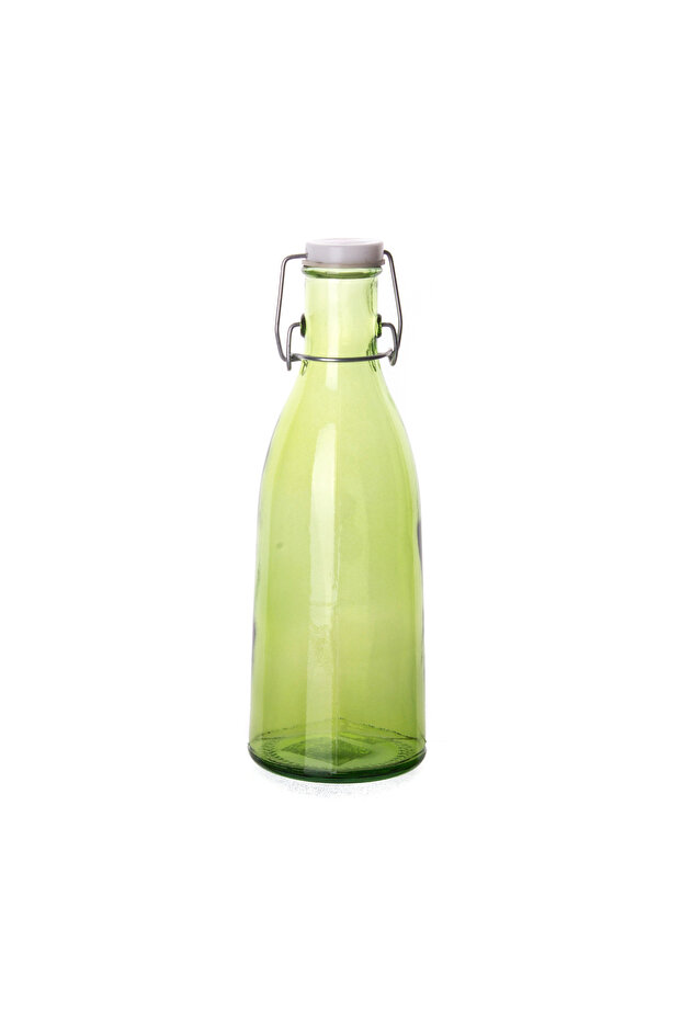 1 Liter Bottle with Stopper Lid Green