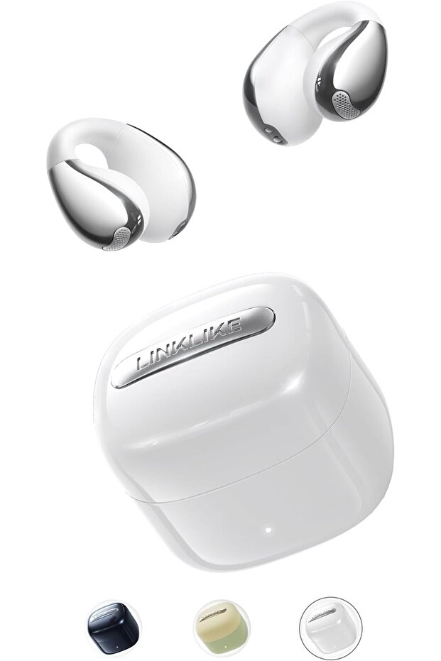 2026 Open-Ear Clip Earbuds, RingStar Air, Bluetooth, Hi-Res, Comfort ,AI Calls, 40H Battery, White