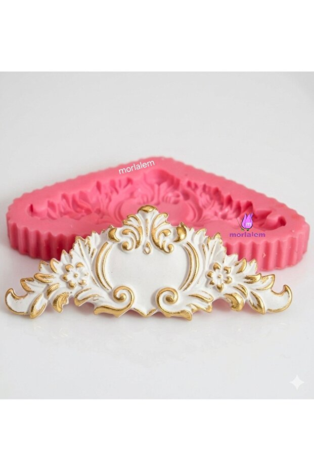 6.7cm Mini Ivy Leaf Flower Border Applique Silicone Mold K-1547, Stone Powder Plaster Mold