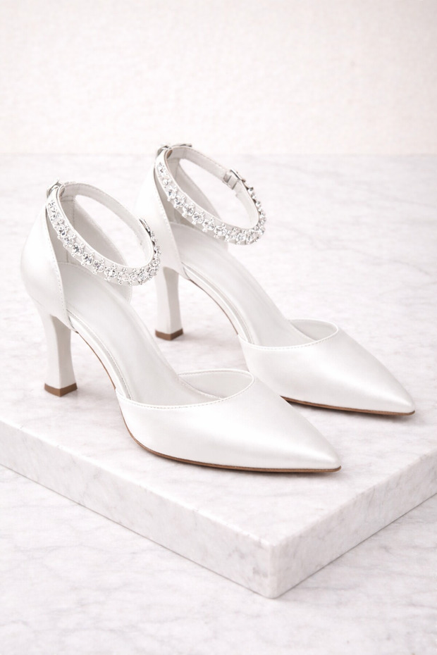 Ankle-High Stone-Heeled Shoes.