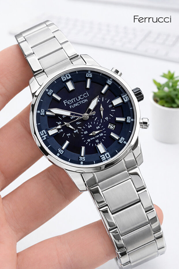 2 Years Warranty Steel Band Inner Dial Features Active 3 Atm Men's Wristwatch Ef.03319.2