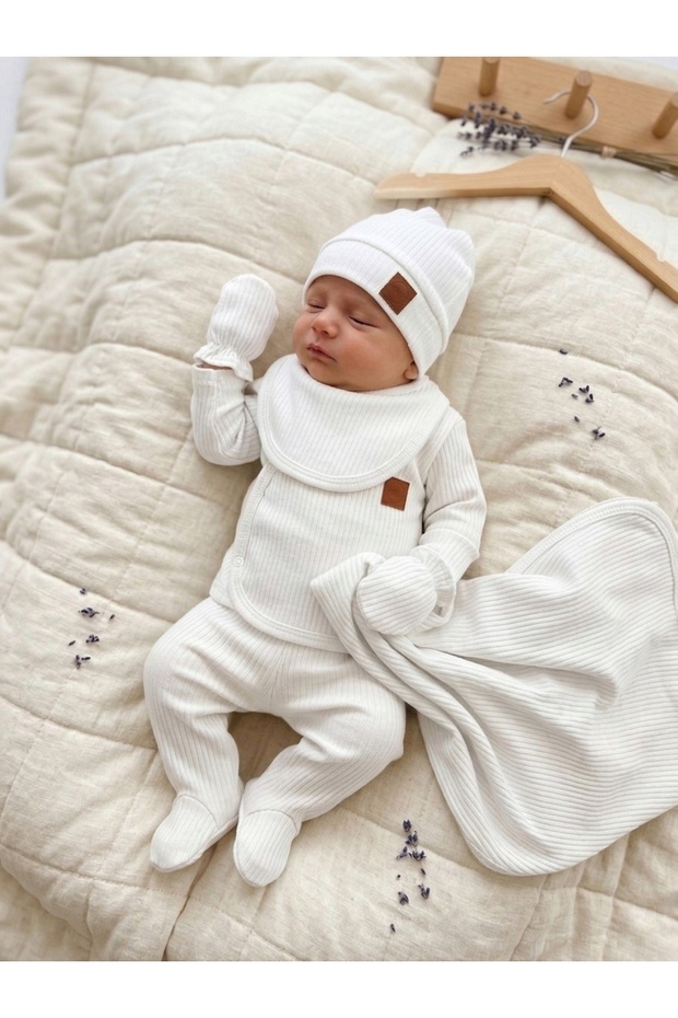 Set of 6 Corded Baby Newborn 100% Cotton Hospital Release