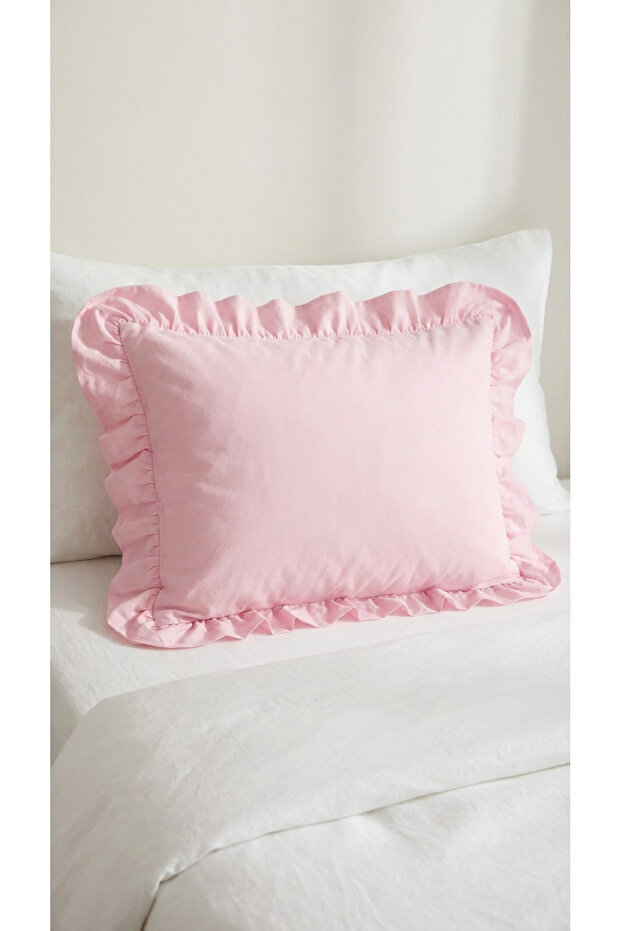 Ruffled Cotton Fabric Pillowcase 50 X 70