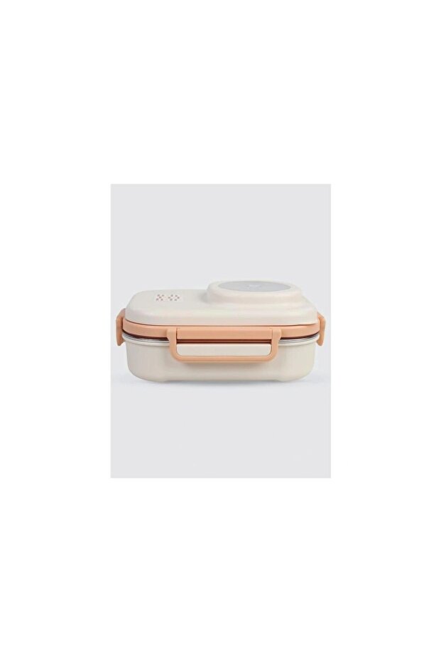 Uzspace Vgn-8021-8036 Stainless Steel Food Container - Lunch Box 600 ml Peach White