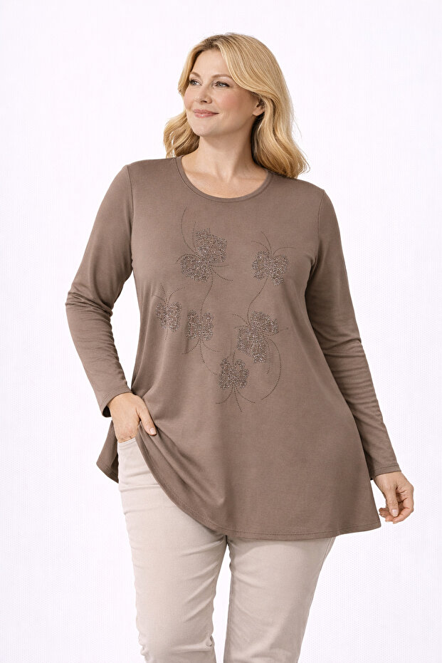 Women's Combed Cotton Tunic for Middle-Aged and Older Mothers 4745