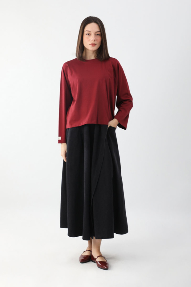 Cotton Long Sleeve T-Shirt Red