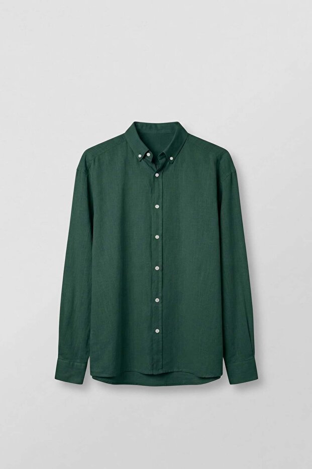 Men's Relax Fit Relaxed Fit Slim Shirt Dark Green