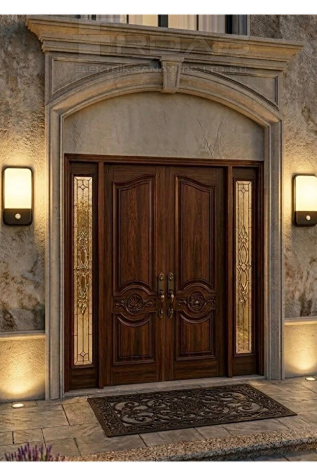 مصباح حائط LED بقوة 20 واط مع مستشعر، أسود، 3000 كلفن، IP65