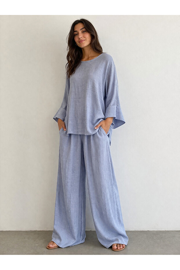 Lyocell Fabric Wide Sleeve Blouse