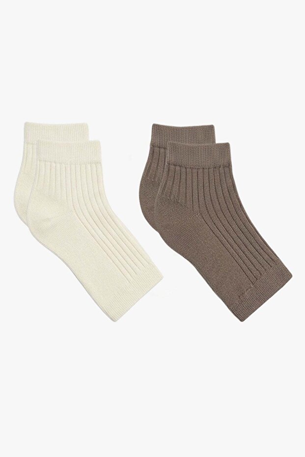 2 Pairs of Ribbed Toeless Women's Socks
