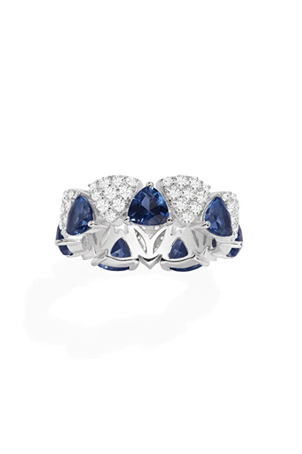 Blue and white ring
