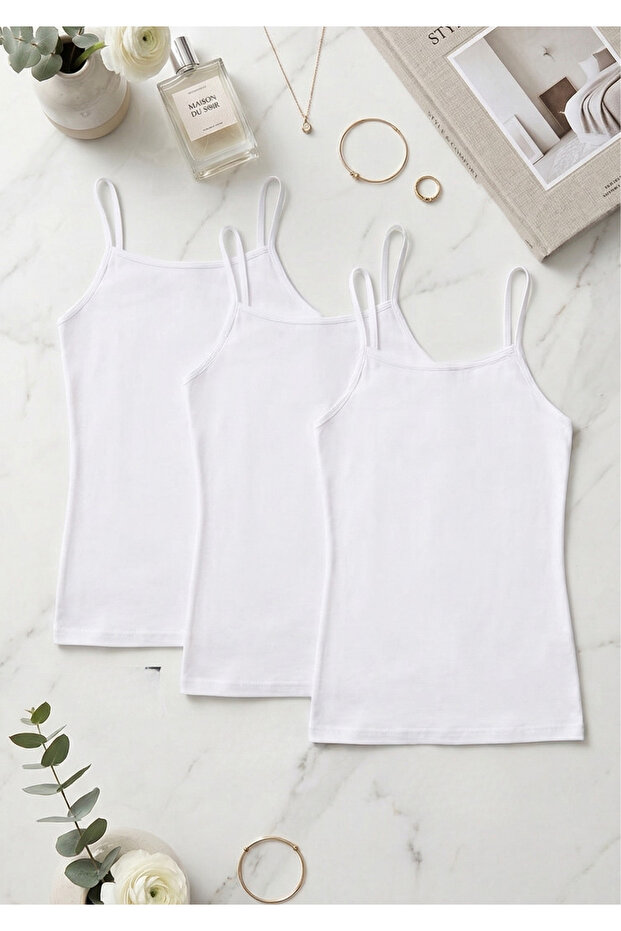Women's Cotton Strap Tank Top 3-Pack – Breathable & Stretchable Fabric