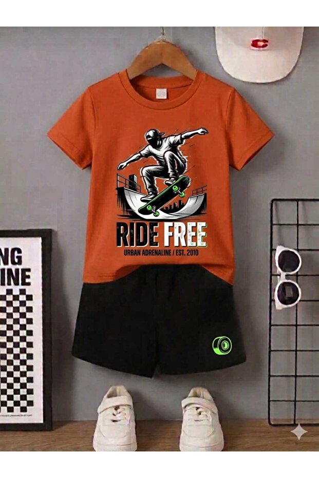 Summer Children's T-Shirt Shorts Unisex (Kay Kay Print)