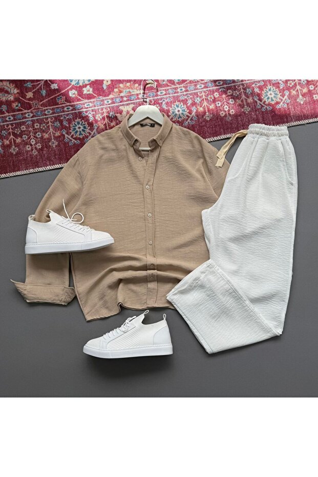 Men's Linen Fabric Suit with Shirt