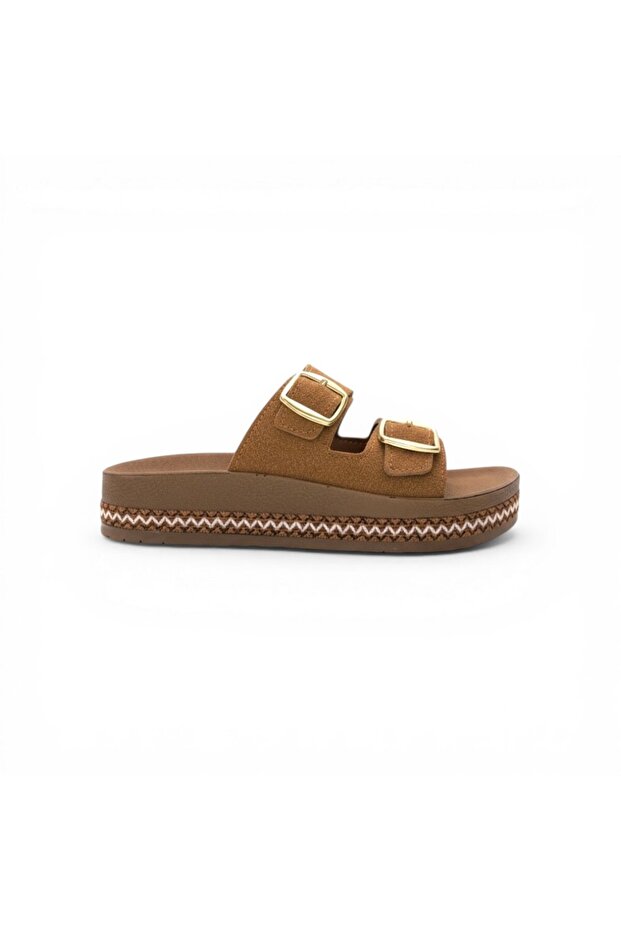 Double Buckle Anatomical Sole Summer Women's Slippers