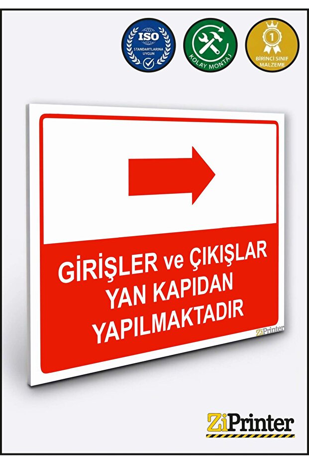 Entrances and Exits Made through the Side Door Isg Warning Sign Dekota 15X20 cm