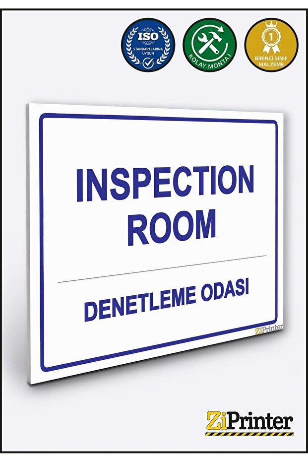 Inspection Room Warning Sign for Inspection Room Isg Dekota 25X35 cm