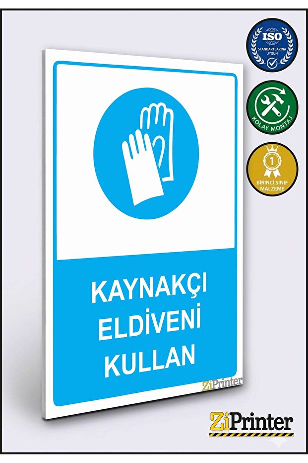 Welder's Gloves Use Isg Warning Sign Dekota 15X20 cm