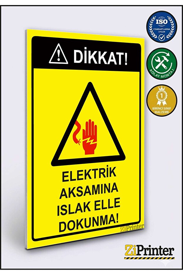 Attention! Wet Touching of Electrical Equipment! Isg Warning Sign Dekota 25X35 cm