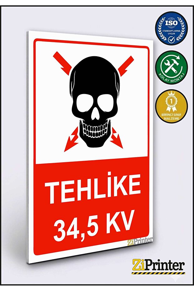 لافتة تحذير من الخطر 34,5KV isg ديكوتا 35x50 سم