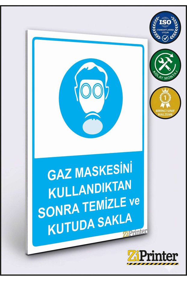 After Using the Gas Mask, Clean and Store in a Box Isg Warning Sign Dekota 50X70 cm