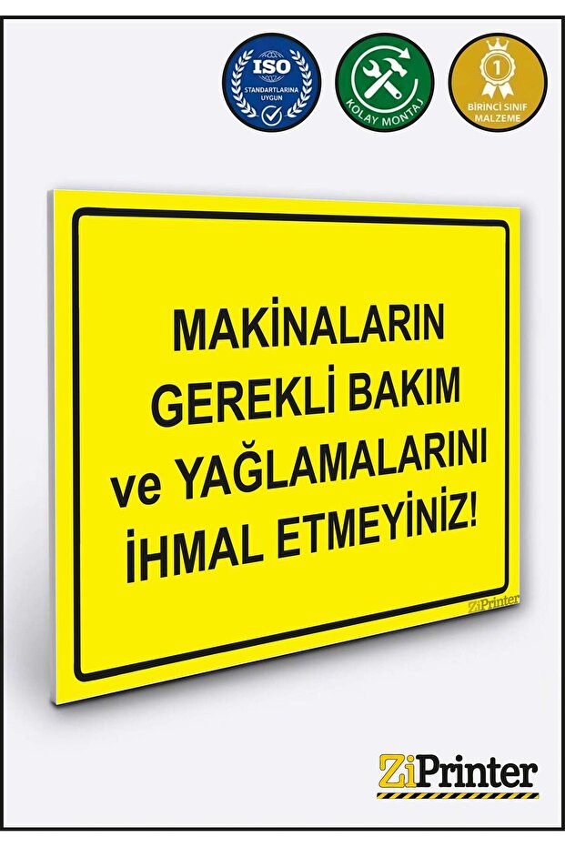 Do Not Neglect the Necessary Maintenance and Lubrication of Machines! Isg Warning Sign Dekota 15X20 cm
