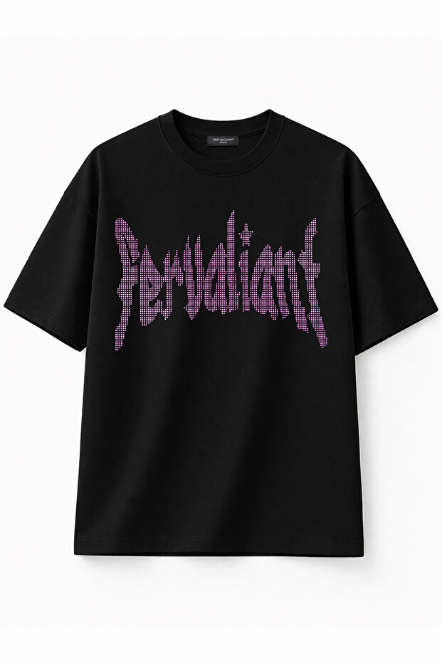 Unisex Star Rhinestone Stone Printed Oversize Premium Cotton T-Shirt