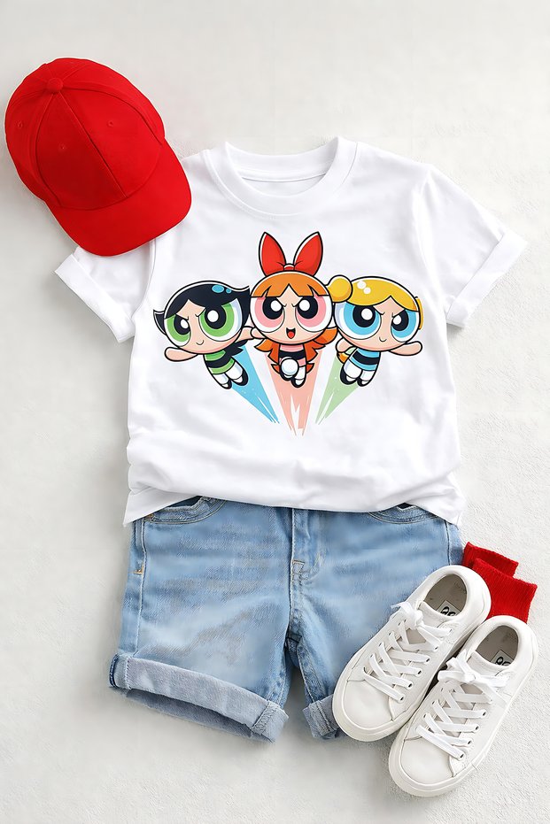 Super Strong Girls Printed Kids' T-Shirt – Cotton Crew Neck Fun & Energetic Casual T-Shirt