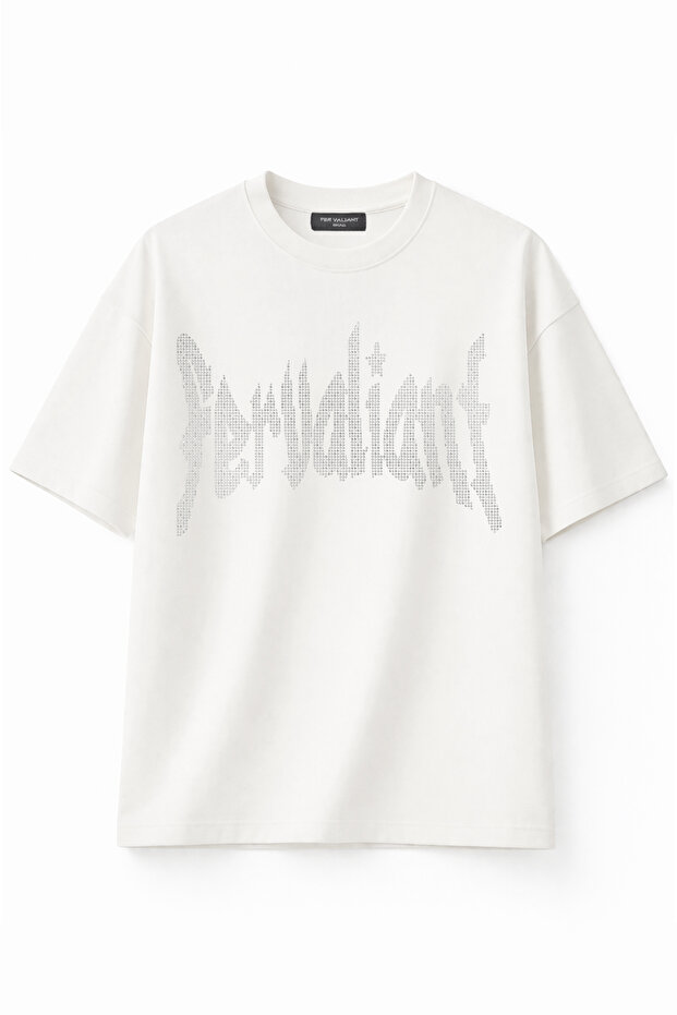 Unisex Star Rhinestone Stone Printed Oversize Premium Cotton T-Shirt