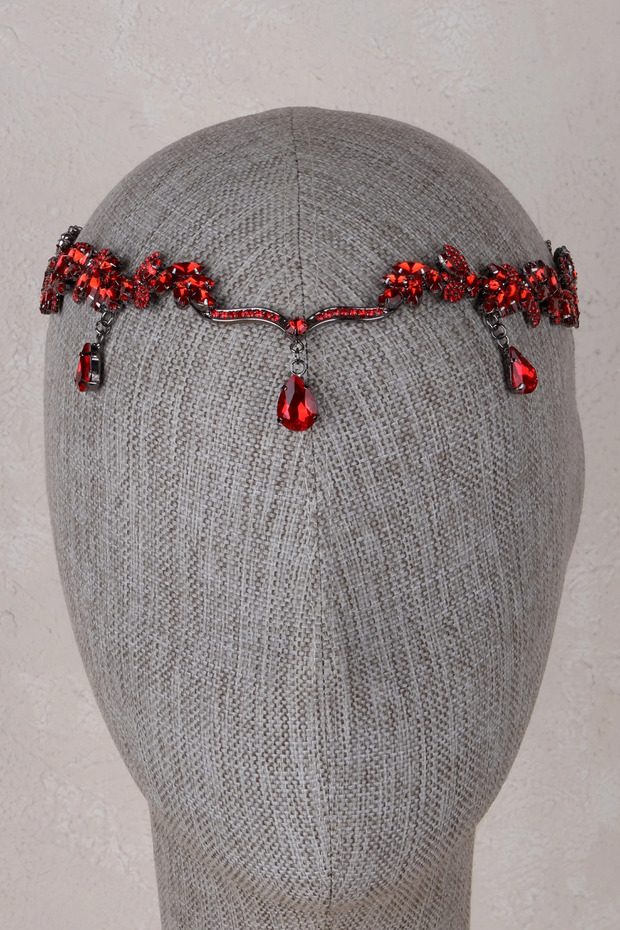 Elegant Crystal Stone Bridal Hair Accessory with Chain Henna Night Engagement and Evening Dress Crown