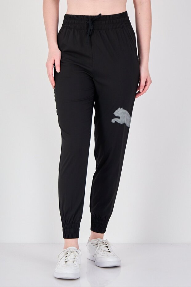 Women Sportswear Fit Brand Logo Training Track Pants, Black
