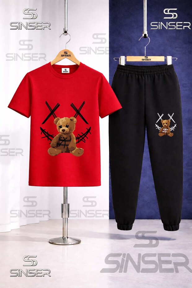Children's Ayicik Yarn Carpi Syh Printed T-Shirt Tracksuit Set
